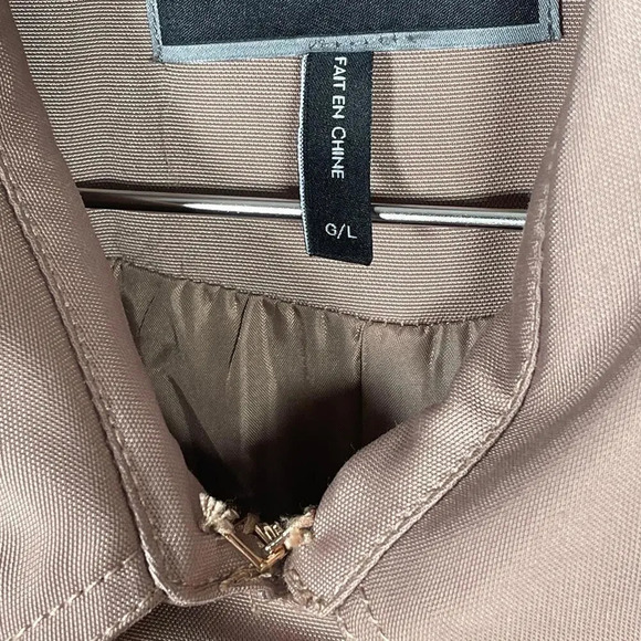 2000s Le Chateau Camel Brown Trench Coat Large - Picture 6 of 8